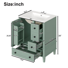 Load image into Gallery viewer, Bathroom Vanity With Integrated Basin, Soft Close Drawers, Door Mounted Double Layer Shelf
