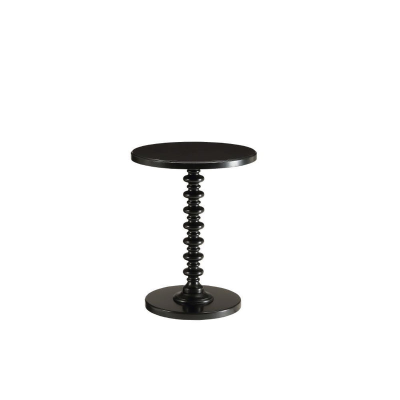 17" x 17" x 22" Solid Wood Round End Table - Black