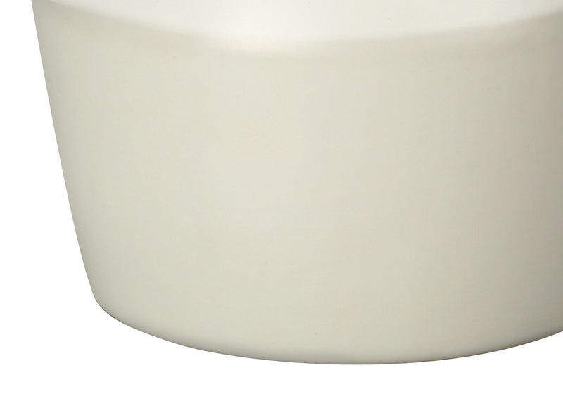 Ceramic Geometric Table Lamp With Drum Shade - Cream