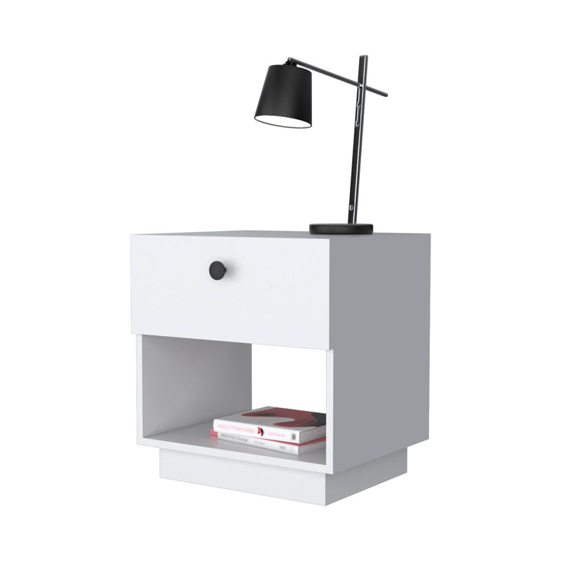 20" One Drawer Nightstand With Integrated Tech - White