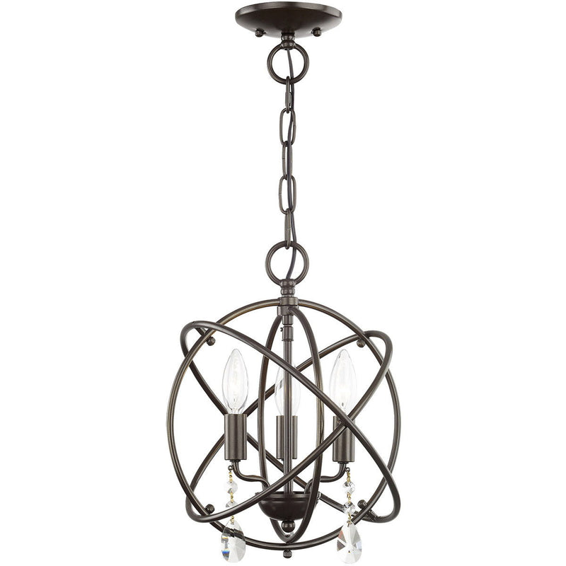 14" Three-Light Dimmable Chandelier With Shades - Bronze