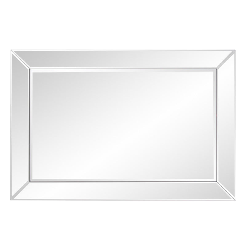 36" Glass Framed Accent Mirror - Silver