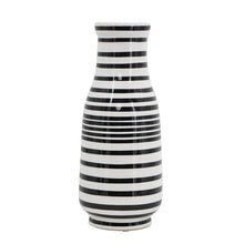 Load image into Gallery viewer, Hand Painted Stripe Table Vase - Black / White
