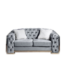 Load image into Gallery viewer, 2 Seater Loveseat Sofa With Button Tufted Diamond Grid &amp; 2 Pillows For Living Room
