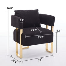 Load image into Gallery viewer, Modern Decorative Chair Teddy Fleece Upholstered And Metal Foot
