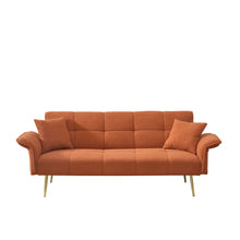 Load image into Gallery viewer, Convertible Double Futon Sofa Bed With Folding Armrests For Living Rooms

