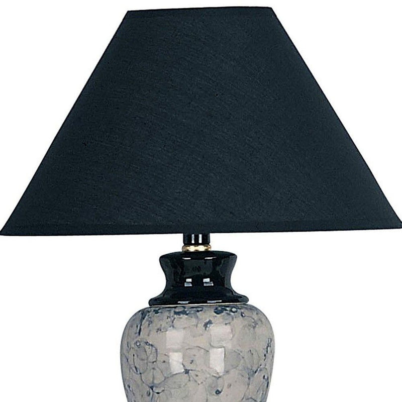 13" Ceramic Bedside Table Lamp With Black Shade - Black