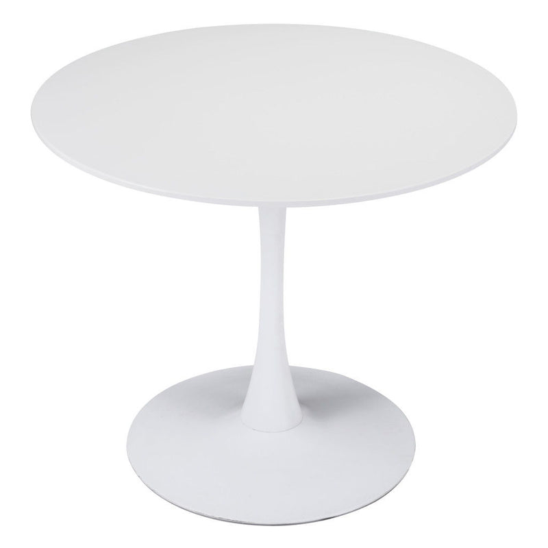 35" Steel Pedestal Base Dining Table - White