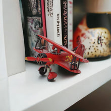Load image into Gallery viewer, Hand Painted 1933 G5 Bi Plane Model Airplane - Red / Black
