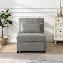Load image into Gallery viewer, Folding Ottoman Sofa Bed - Gray Fabric
