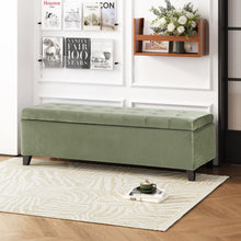 Load image into Gallery viewer, Wendover - Elegant Velvet Tufted Storage Bench With Lift-Up Top And Birch Wood Legs
