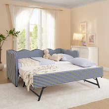 Load image into Gallery viewer, Gingham Daybed With USB Charging Port, Wave-Shaped Design

