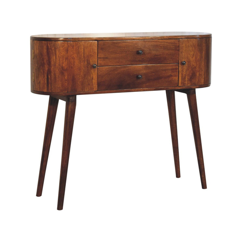 Solid Wood Console Table With Shelf With Drawer (723414) - Brown