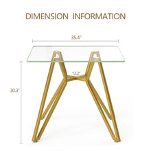 Load image into Gallery viewer, Modern Glass Dining Table With Metal Legs
