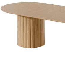 Load image into Gallery viewer, 86" Wood Double Pedestal Base Oval Dining Table - Natural / Light Brown
