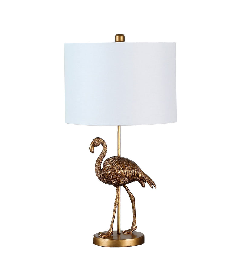 26" Flamingo Table Lamp With Drum Shade - Gold