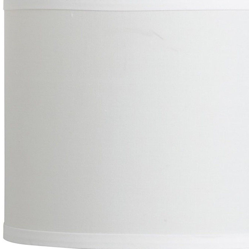 19" Bedside Table Lamp With White Drum Shade - Silver