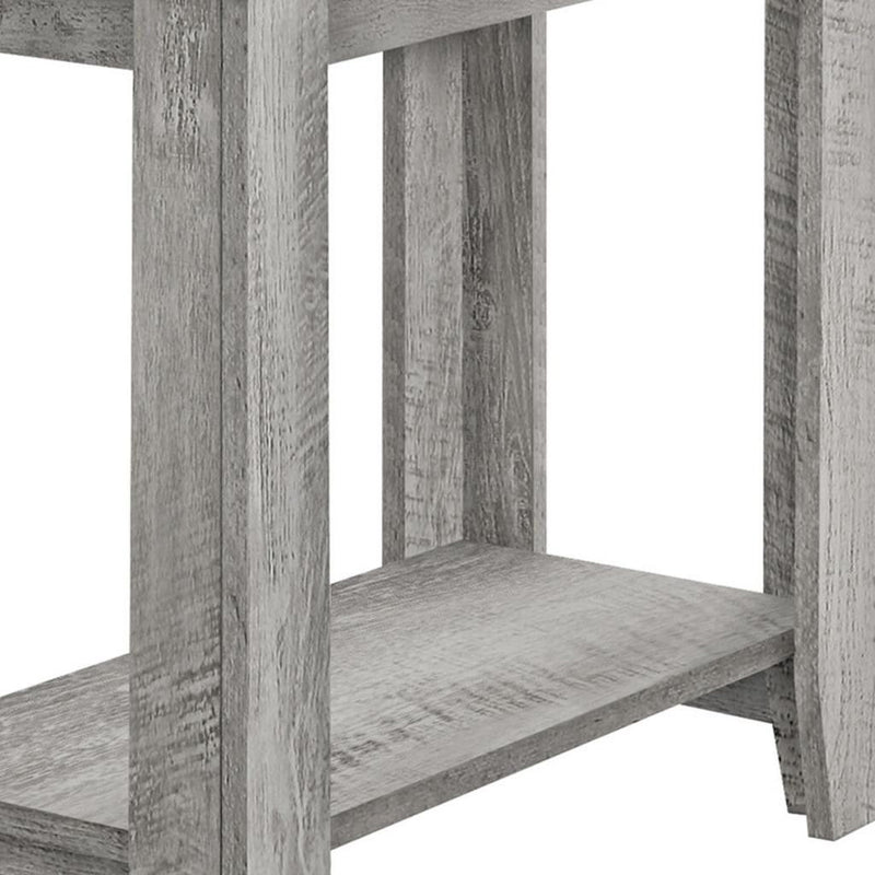 22" Wood End Table With Shelf - Gray