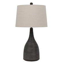Load image into Gallery viewer, Ceramic Round Table Lamp With Beige Empire Shade - Black
