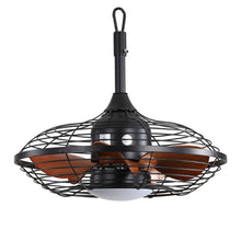 Load image into Gallery viewer, Outdoor Ceiling Fan With DC Motor And LED Light, Blades, Reversible For Patios - Black
