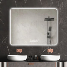 Load image into Gallery viewer, 28" Bathroom Mirror With LED Lights Front And Backlit, Anti-Fog Lighted Vanity Mirrors For Wall Mounted And 5 Level Dimmable, Horizontal / Vertical - Clear
