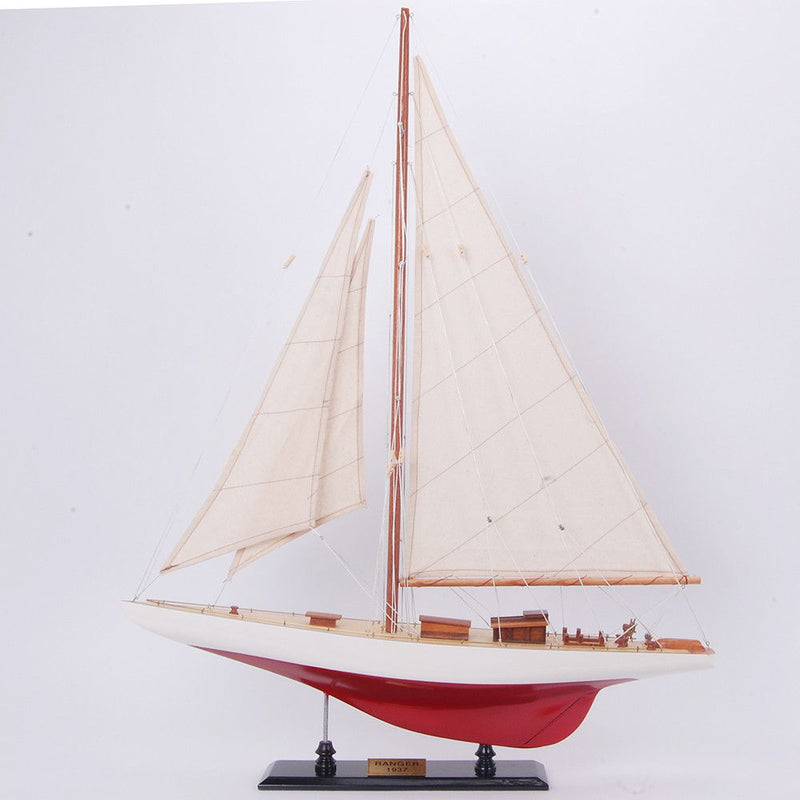Hand Painted Model Boat (624678) - Beige / Red