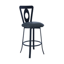 Load image into Gallery viewer, 46" Faux Leather Swivel Bar Height Bar Chair - Gray / Black
