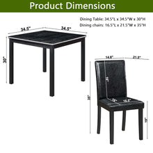 Load image into Gallery viewer, 5 Pieces Wooden Dining Table Set, Square Table And 4 Upholstered Chairs

