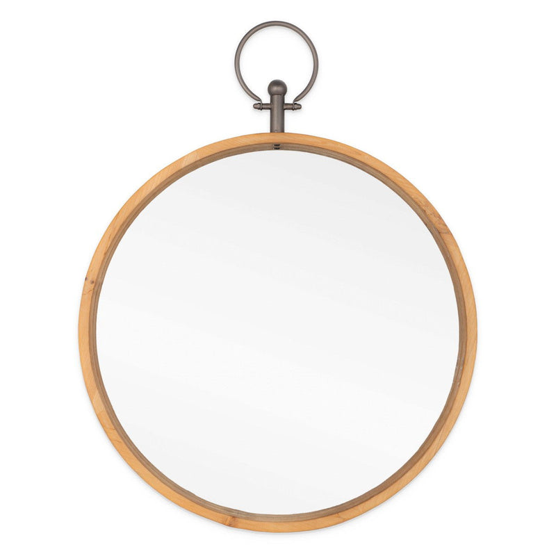 30" Round Metal Framed Accent Mirror - Bronze