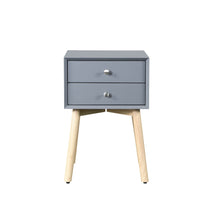 Load image into Gallery viewer, Side Table With 2 Drawer, Mid-Century Modern Storage Cabinet For Bedroom
