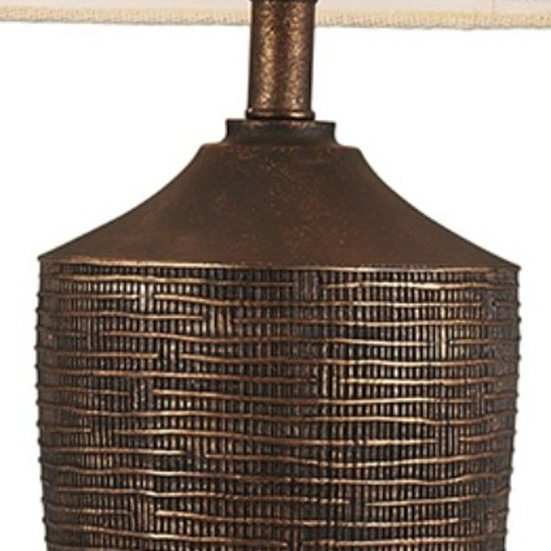 Fantastic Rustic Ribbed Table Lamp - Bronze