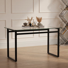 Load image into Gallery viewer, Modern Minimalist Rectangular Dining Table With Tempered Glass Top
