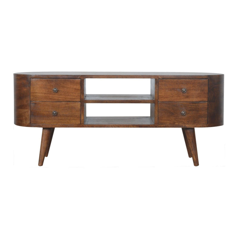 Solid Wood Enclosed Storage Entertainment Center (720010) - Brown