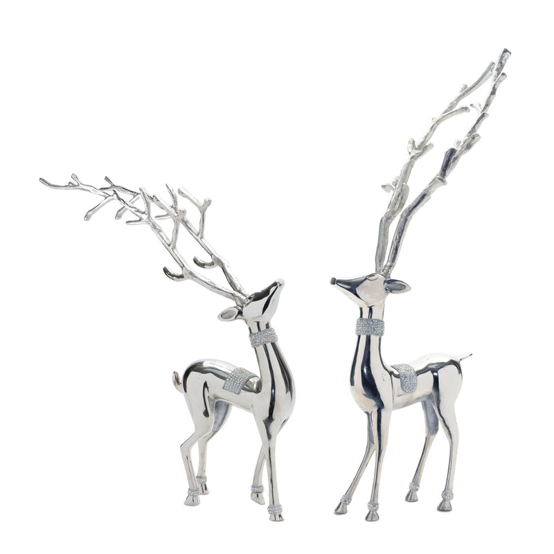 Deer Tabletop Sculpture (Set of 2) - Silver