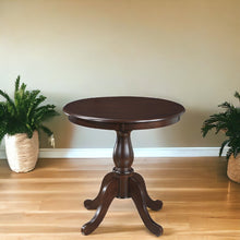 Load image into Gallery viewer, 30" Rounded Solid Manufactured Wood And Solid Wood Pedestal Base Dining Table - Espresso
