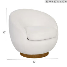 Load image into Gallery viewer, Shearling - Swivel Chair With Base Construction - Cream
