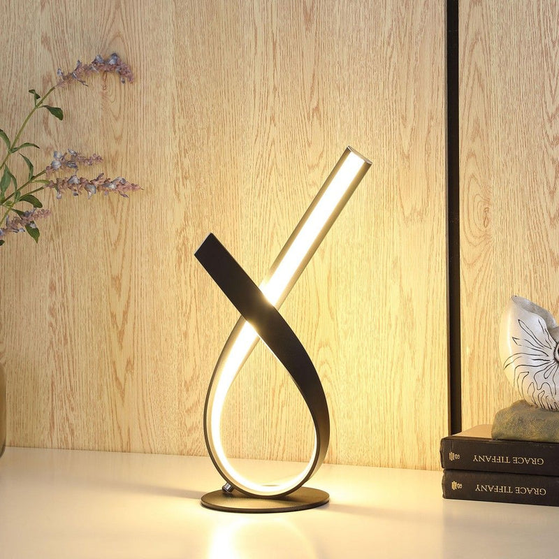 17" Bedside LED Table Lamp - Black