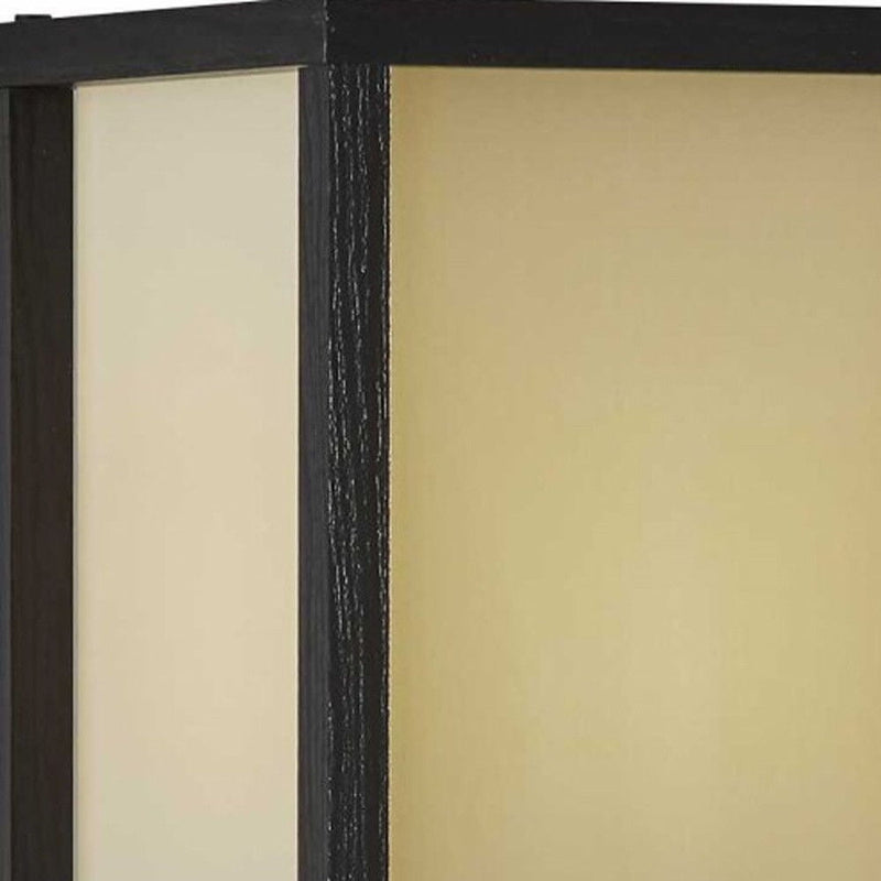 Floor Lamp With Wood Finish Storage Shelves - Black / White