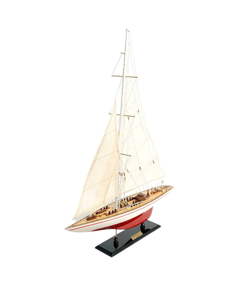 Hand Painted p-Oxybis(benzenesulfonyl hydrazide) Model Boat - Red / White
