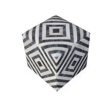 Load image into Gallery viewer, Hair on Hide Cube Geometric Pouf Ottoman - Dark Gray And Ivory
