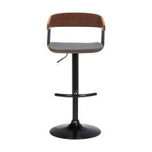 Load image into Gallery viewer, Faux Leather With Metal Swivel Adjustable Height Bar Chair - Gray, Light Brown And Black
