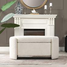 Load image into Gallery viewer, Fuji - Oval Storage Bench, Upholstered - Ivory White
