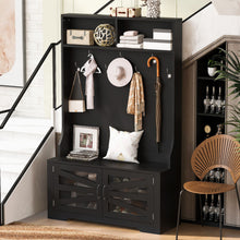 Load image into Gallery viewer, Entryway Bench With Coat Rack, 3 In 1 Design And Adjustable Shelves
