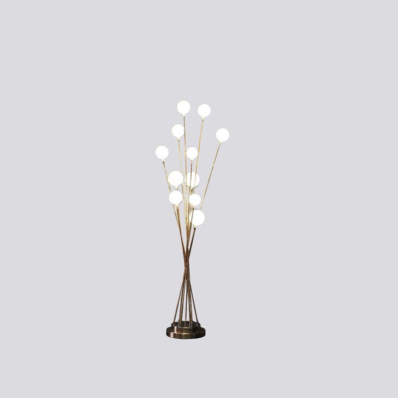 Eleven Light LED Metal Floor Lamp - Antiqued Gold