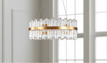 Load image into Gallery viewer, Twelve Light Metal Chandelier With Shades - Gold
