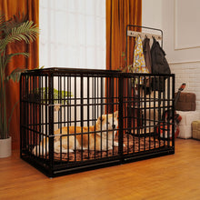Load image into Gallery viewer, Extra Large Heavy Duty Dog Crate With Removable Pans For Dogs - Black
