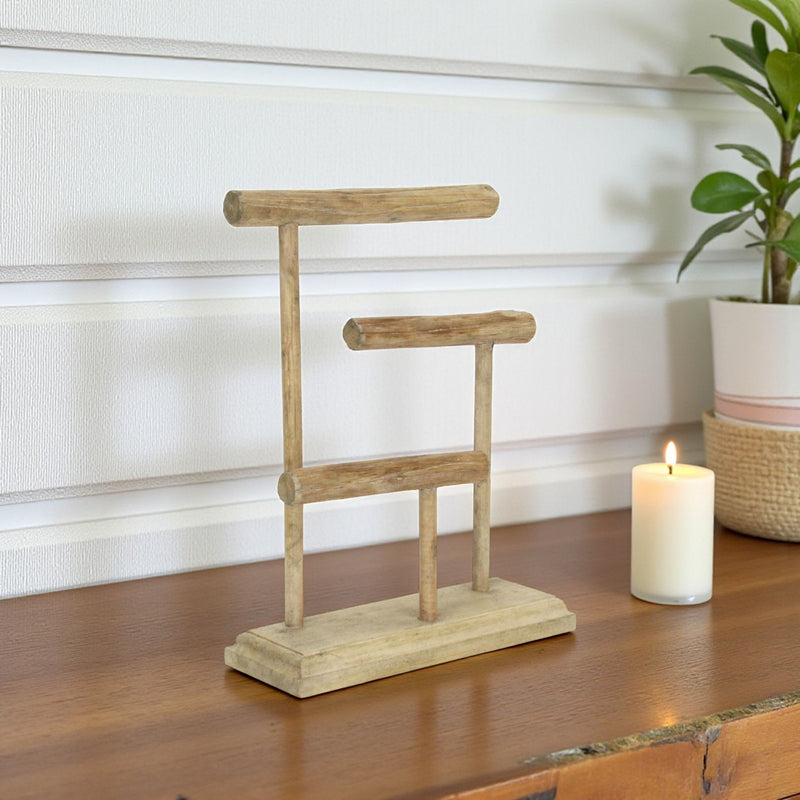 14" Drift Wood Three Tier Decorative Jewelry Holder - Brown
