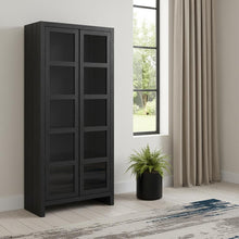 Load image into Gallery viewer, Distressed Solid Wood Frame Accent Cabinet With Two Doors - Graphite
