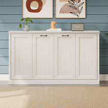Load image into Gallery viewer, Twin Size Horizontal Murphy Bed, Hideaway Wall Bed, Folding Into Cabinet, Space Saving Furniture For Multipurpose Guest Room, Home Office - Rustic White
