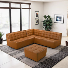 Load image into Gallery viewer, Selen - Corner Sectional Sofa With Ottoman - Cognac
